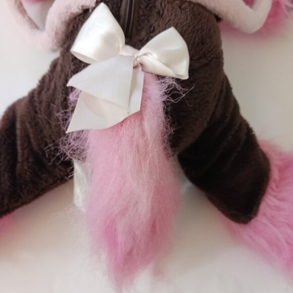 Toby NYC Kids Girls Brown & Pink "Take Me Everywhere" Horse Bag Purse Plush 20" - Picture 9 of 12